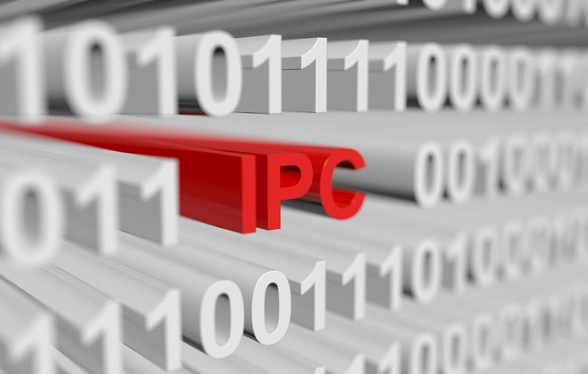 IPC in the form of a binary code with blurred background 3D illustration