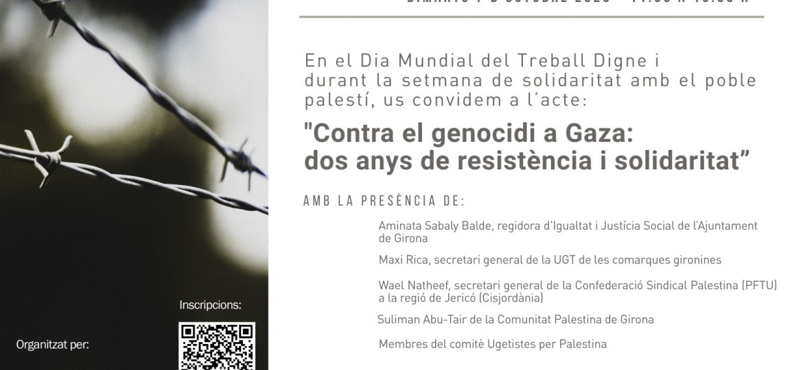 Invitació Jornada Palestina 7 Octubre 2025 Girona